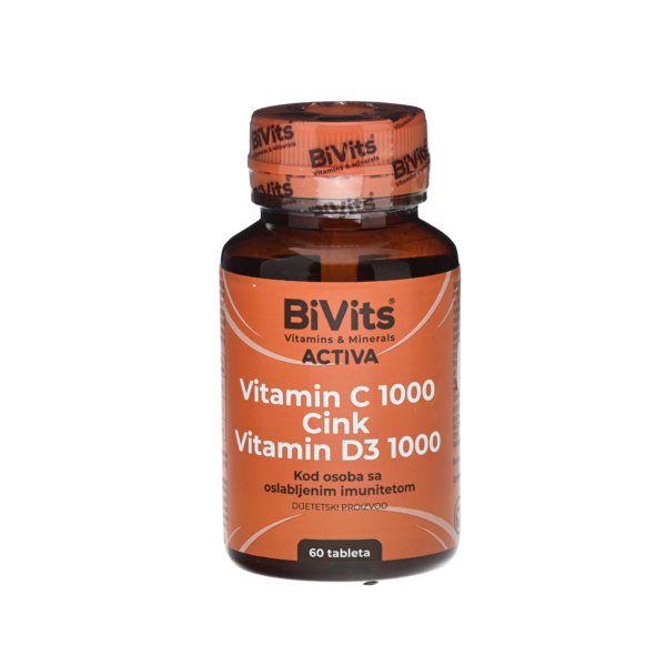 BIVITS vitamin C 1000+Cink+vitamin D3 1000 tbl a60