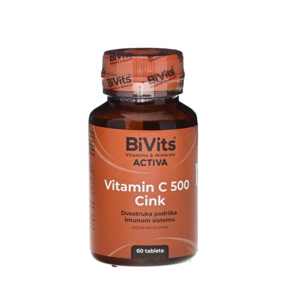 BIVITS vitamin C 500mg+Cink 10mg tablete a60