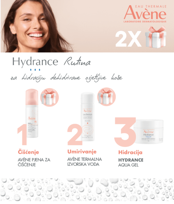 AVENE set hydrance aqua gel za hidrataciju dehidrirane i osjetljive kože